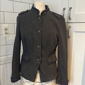 Boden Gray Military style Button-Up Jacket with blue trim